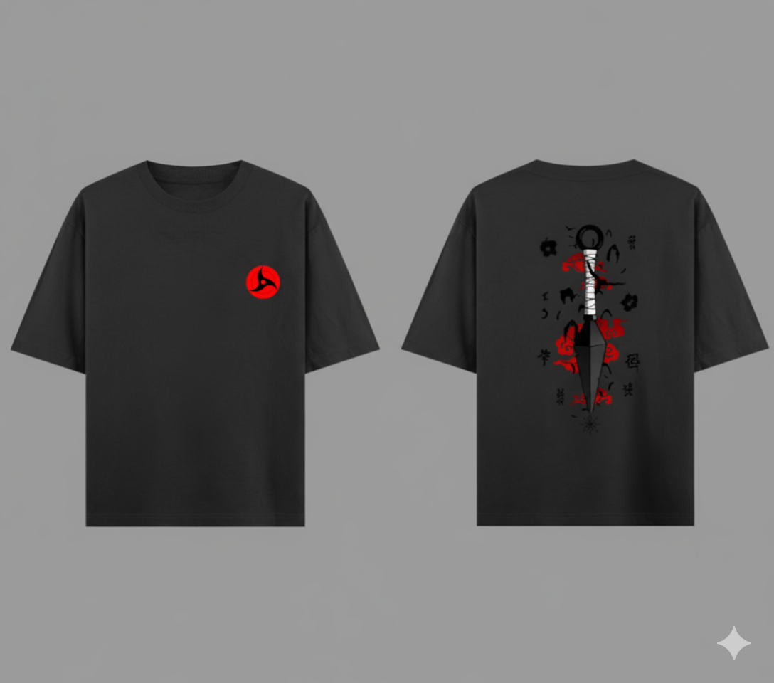Sharingan Kunai Oversized T-Shirt Naruto Anime Tee