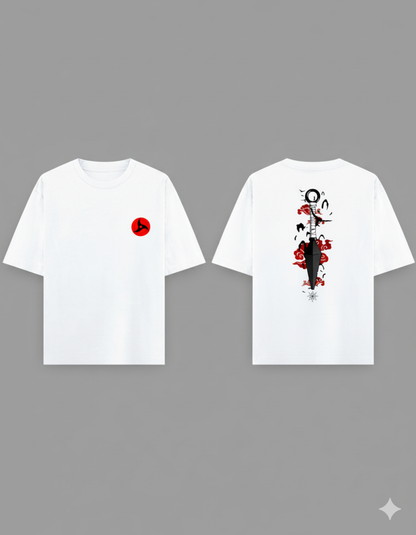 Sharingan Kunai Oversized T-Shirt  Naruto Anime Tee