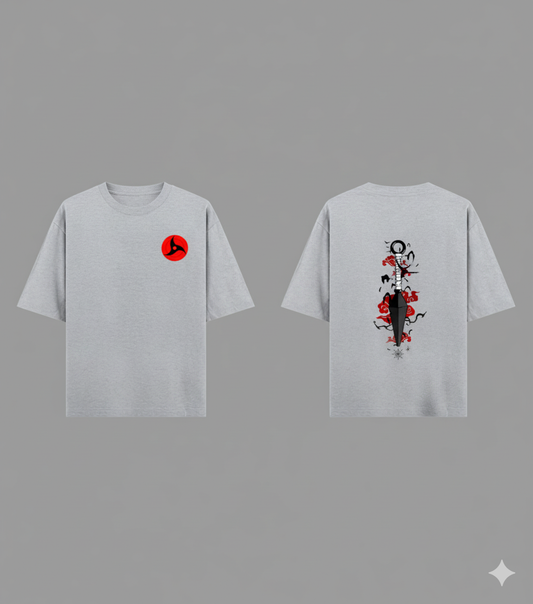 Sharingan Kunai Oversized T-Shirt  Naruto Anime Tee